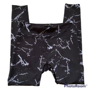 West Loop Black Marble Athleisure Leggings Size Large X-Large NWT